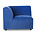 HK-living Élément de canapé Jax gauche textile velours royal bleu 95x95x74cm