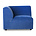 HK-living Sofaelement Jax venstre blå Royal velour tekstil 95x95x74cm