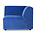 HK-living Élément de canapé Jax droit textile velours royal bleu 95x95x74cm