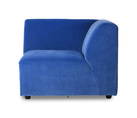 HK-living Sofa element Jax right blue Royal velvet textile 95x95x74cm