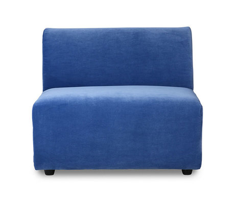 HK-living Sofa Element Jax Mid Blue Royal Velvet Tekstil 87x95x74cm