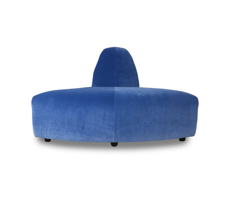 HK-living Sofa element Jax corner blue Royal velvet textile 95x95x74cm