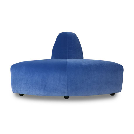 HK-living Sofa element Jax corner blue Royal velvet textile 95x95x74cm