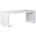 HK-living Panca a doghe in legno bianco 96x43x38cm