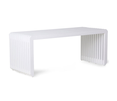 HK-living Panca a doghe in legno bianco 96x43x38cm