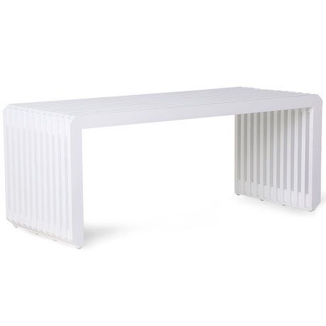 HK-living Bench slatted white wood 96x43x38cm