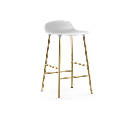 Normann Copenhagen Barstol form hvidguld plast stål 65cm