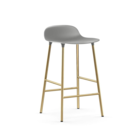 Normann Copenhagen Sgabello da bar in acciaio plastica grigio oro 65 cm