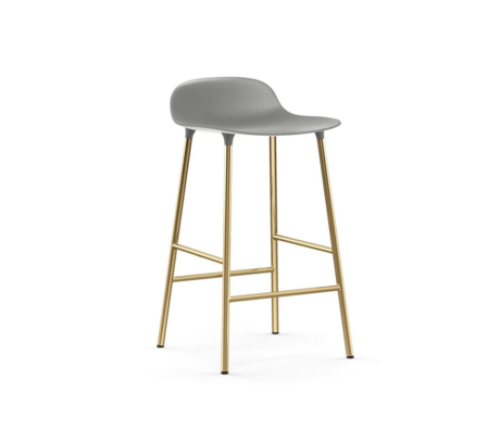 Normann Copenhagen Bar stool form gray gold plastic steel 65cm