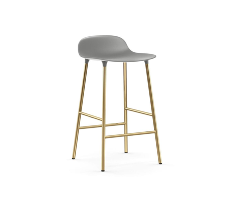 Normann Copenhagen Tabouret de bar forme acier plastique gris doré 65cm