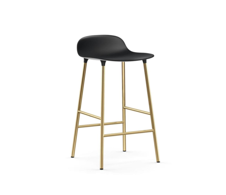 Normann Copenhagen Barstol form sort guld plast stål 65cm