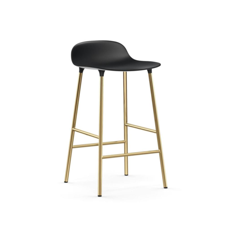 Normann Copenhagen Sgabello da bar in acciaio plastica nero oro 65 cm