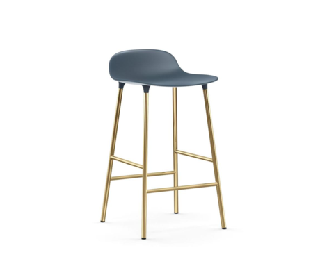 Normann Copenhagen Sgabello da bar in acciaio plastica blu oro 65 cm