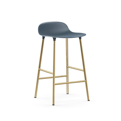 Normann Copenhagen Sgabello da bar in acciaio plastica blu oro 65 cm