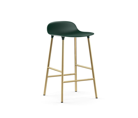 Normann Copenhagen Bar stool form green gold plastic steel 65cm