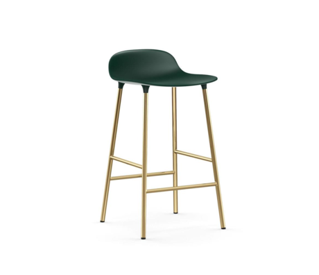 Normann Copenhagen Tabouret de bar forme acier plastique vert doré 65cm