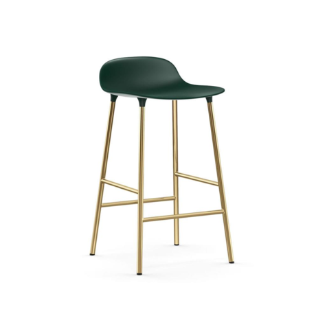 Normann Copenhagen Bar stool form green gold plastic steel 65cm