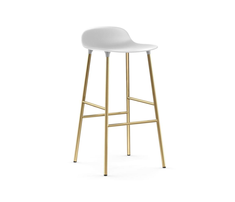 Normann Copenhagen Bar stool form white gold plastic steel 75cm