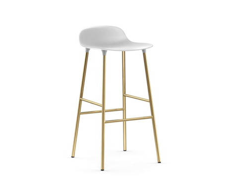 Normann Copenhagen Barstol form hvidguld plast stål 75cm