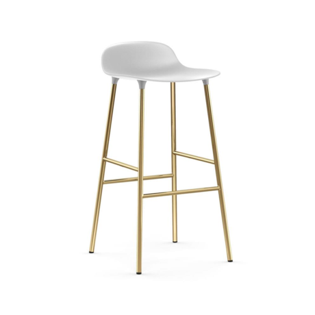 Normann Copenhagen Bar stool form white gold plastic steel 75cm