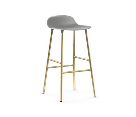 Normann Copenhagen Bar stool form gray gold plastic steel 75cm