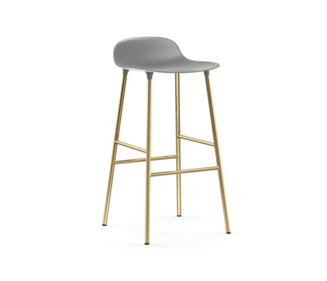 Normann Copenhagen Tabouret de bar forme acier plastique gris doré 75cm