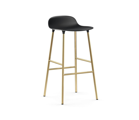 Normann Copenhagen Tabouret de bar forme acier plastique noir doré 75cm