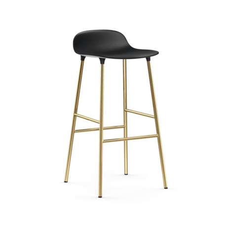 Normann Copenhagen Sgabello da bar in acciaio plastica nero oro 75 cm