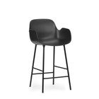 Normann Copenhagen Taburete de bar reposabrazos fabricado en acero plastico negro 65cm