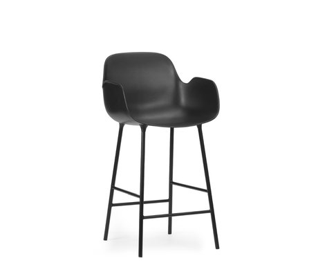 Normann Copenhagen Bar stool armrest made of black plastic steel 65cm