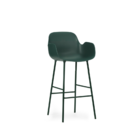 Normann Copenhagen Bracciolo per sgabello da bar in acciaio di plastica verde 65 cm