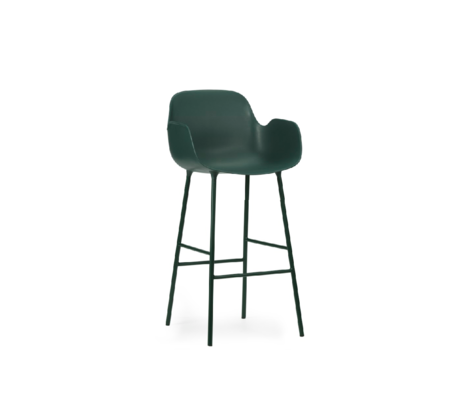 Normann Copenhagen Bar stool armrest made of green plastic steel 65cm