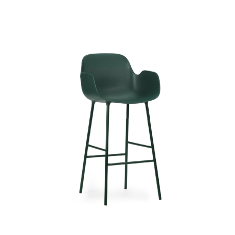 Normann Copenhagen Bar stool armrest made of green plastic steel 65cm