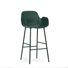 Normann Copenhagen Bracciolo per sgabello da bar in acciaio di plastica verde 75 cm