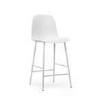 Normann Copenhagen Barhocker Rückenlehne aus weißem Kunststoff Stahl 65cm