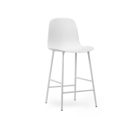 Normann Copenhagen Barhocker Rückenlehne aus weißem Kunststoff Stahl 65cm