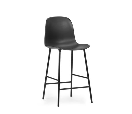 Normann Copenhagen Barhocker Rückenlehne aus schwarzem Kunststoff Stahl 65cm