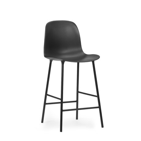 Normann Copenhagen Barhocker Rückenlehne aus schwarzem Kunststoff Stahl 65cm