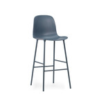 Normann Copenhagen Barhocker Rückenlehne aus blauem Kunststoff Stahl 65cm