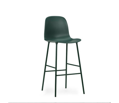 Normann Copenhagen Barhocker Rückenlehne aus grünem Kunststoff Stahl 65cm