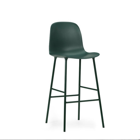 Normann Copenhagen Barhocker Rückenlehne aus grünem Kunststoff Stahl 65cm