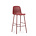 Bar stool with backrest made of red plastic steel 65cm