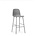 Normann Copenhagen Bar stool with backrest in gray plastic steel 75cm