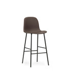 Dossier de tabouret de bar en acier plastique noir 75cm