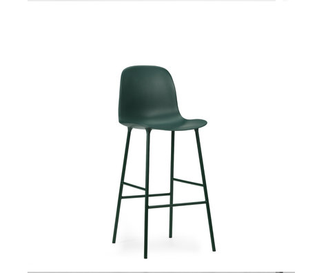 Normann Copenhagen Taburete de bar con respaldo acero plastificado verde 75cm