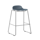 Bar stool stack form blue plastic chrome 75cm