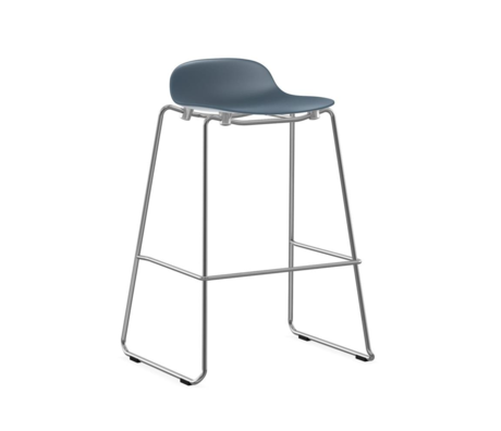 Bar stool stack form blue plastic chrome 75cm