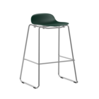 Taburete de bar apilable plastico verde cromo 75cm