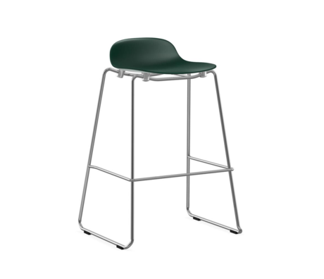 Taburete de bar apilable plastico verde cromo 75cm