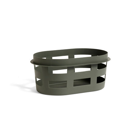 HAY Cesto de ropa cesto s plastico verde oscuro 57,5x37,5x24cm